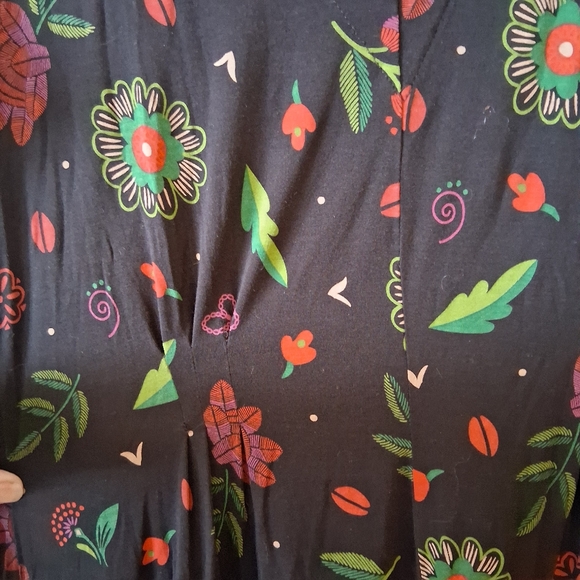 Gudrun Sjoden Black Modal Dress with Red And Green Floral Design Size Medium - Picture 10 of 13